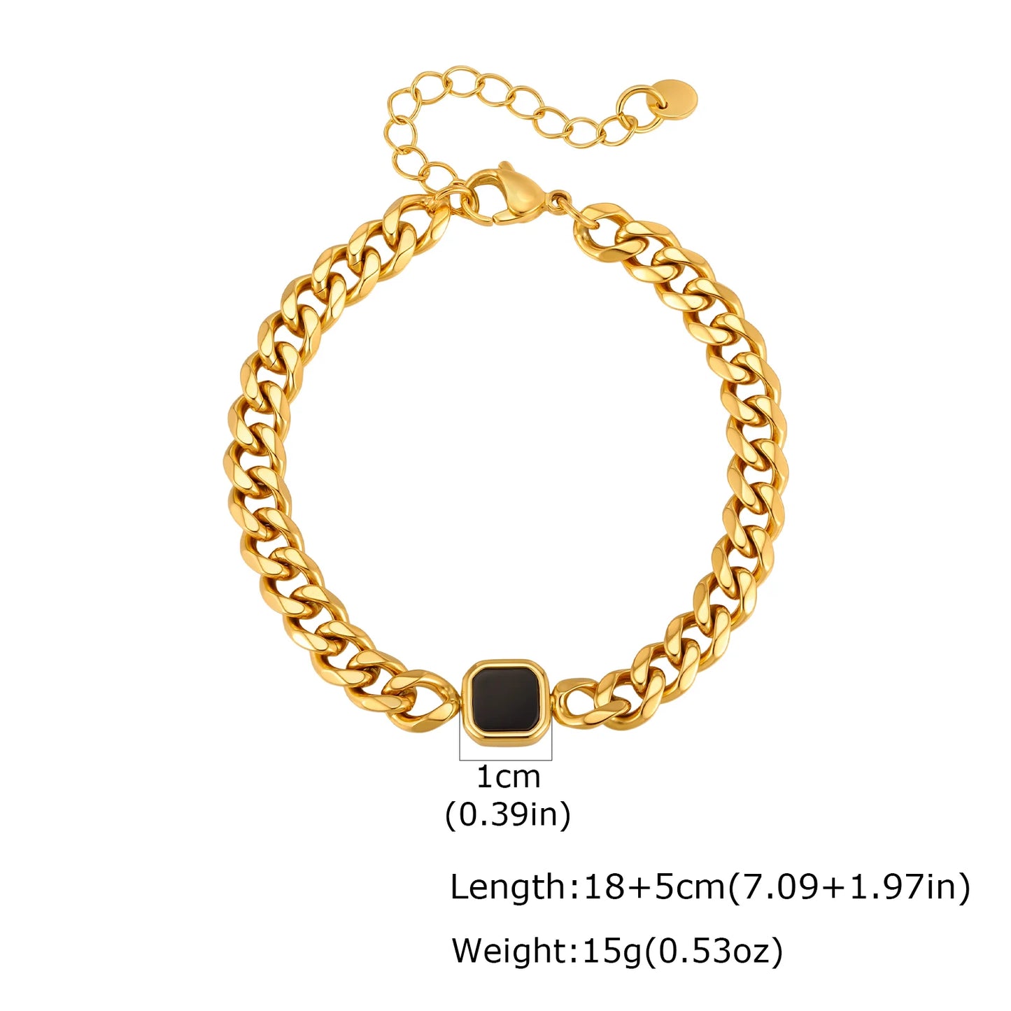 Polished Six-Sided Men's Curb Bracelet