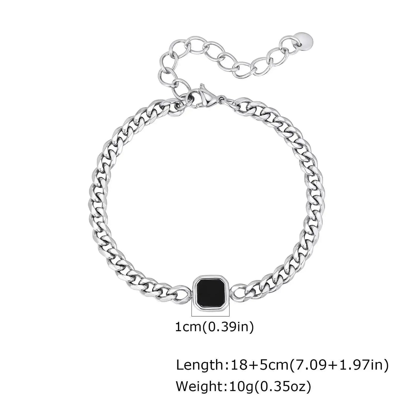 Polished Six-Sided Men's Curb Bracelet