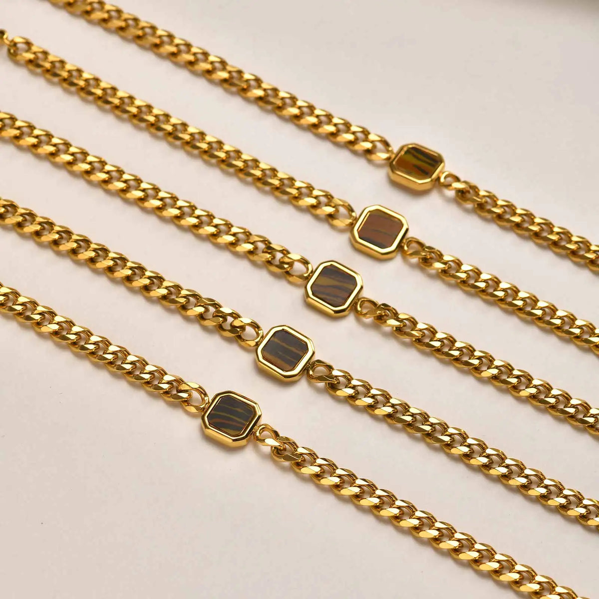 Polished Six-Sided Men's Curb Bracelet