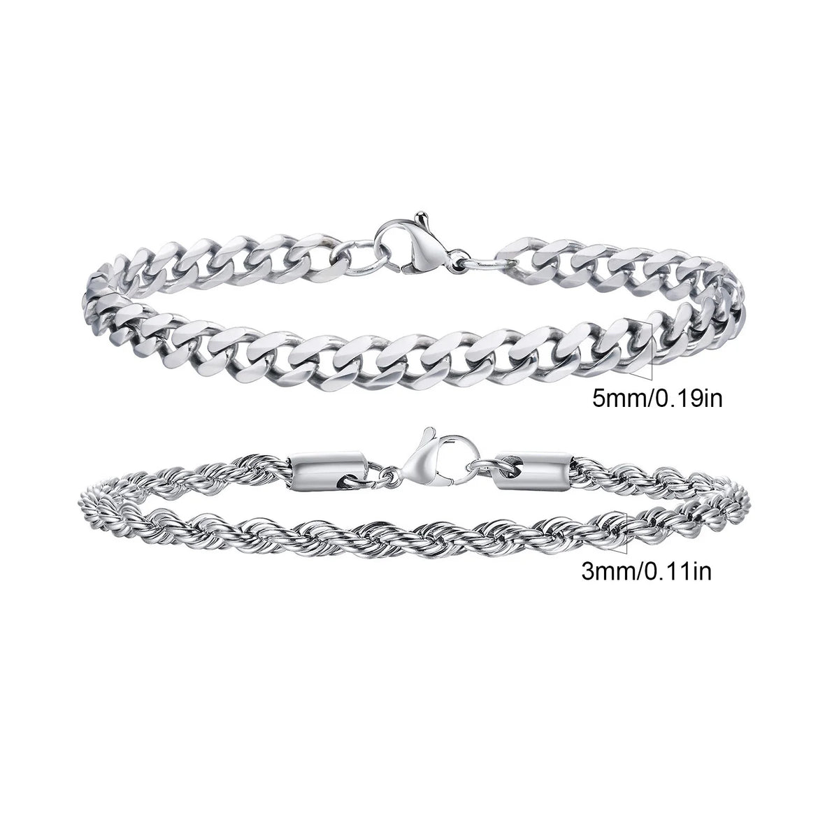Essential Stainless Steel Chain Duo