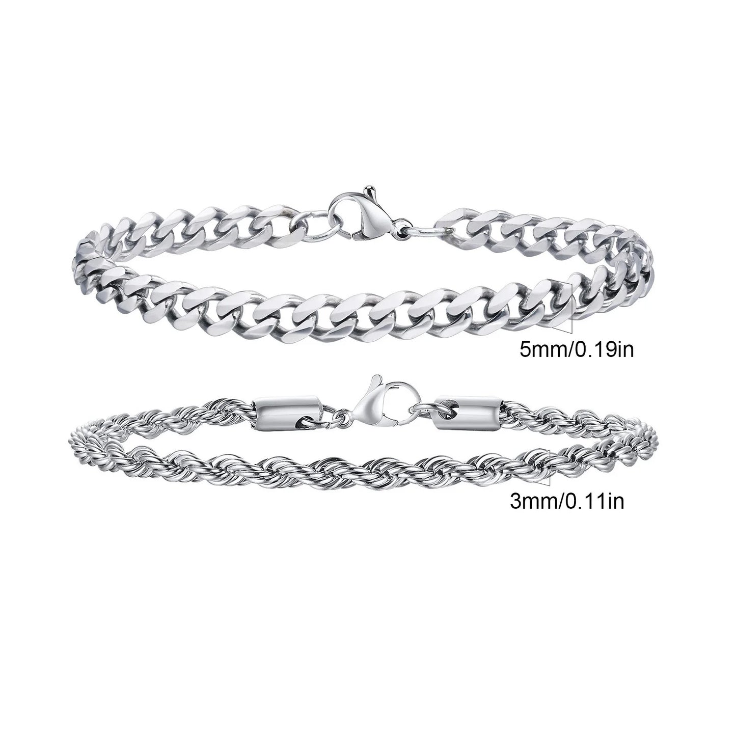 Essential Stainless Steel Chain Duo