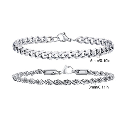 Essential Stainless Steel Chain Duo