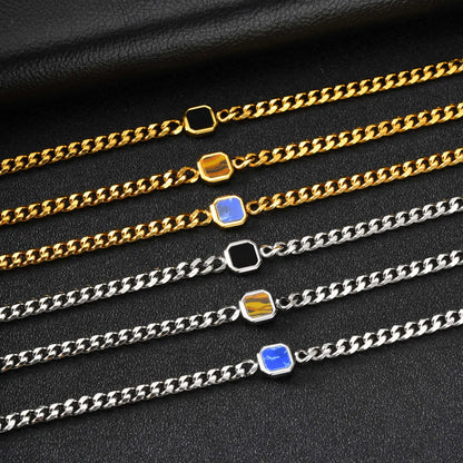 Polished Six-Sided Men's Curb Bracelet