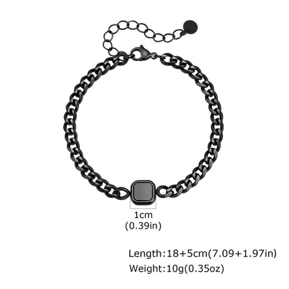 Polished Six-Sided Men's Curb Bracelet