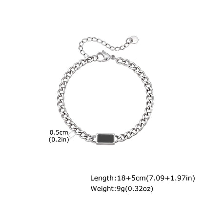 Polished Six-Sided Men's Curb Bracelet