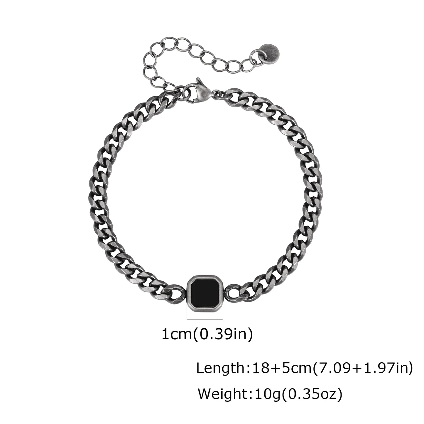 Polished Six-Sided Men's Curb Bracelet