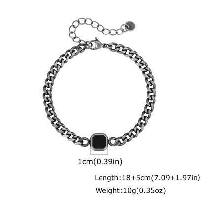 Polished Six-Sided Men's Curb Bracelet