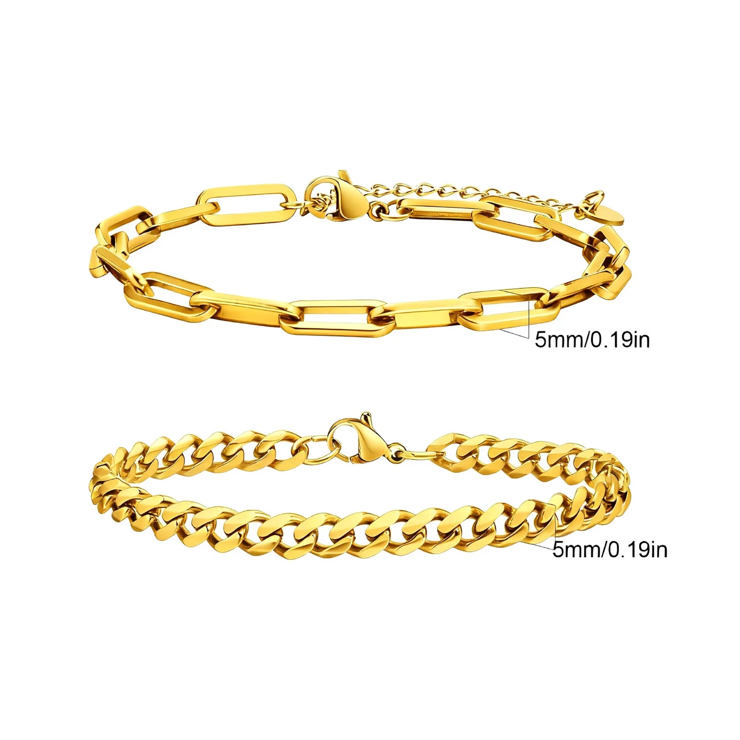 Essential Stainless Steel Chain Duo