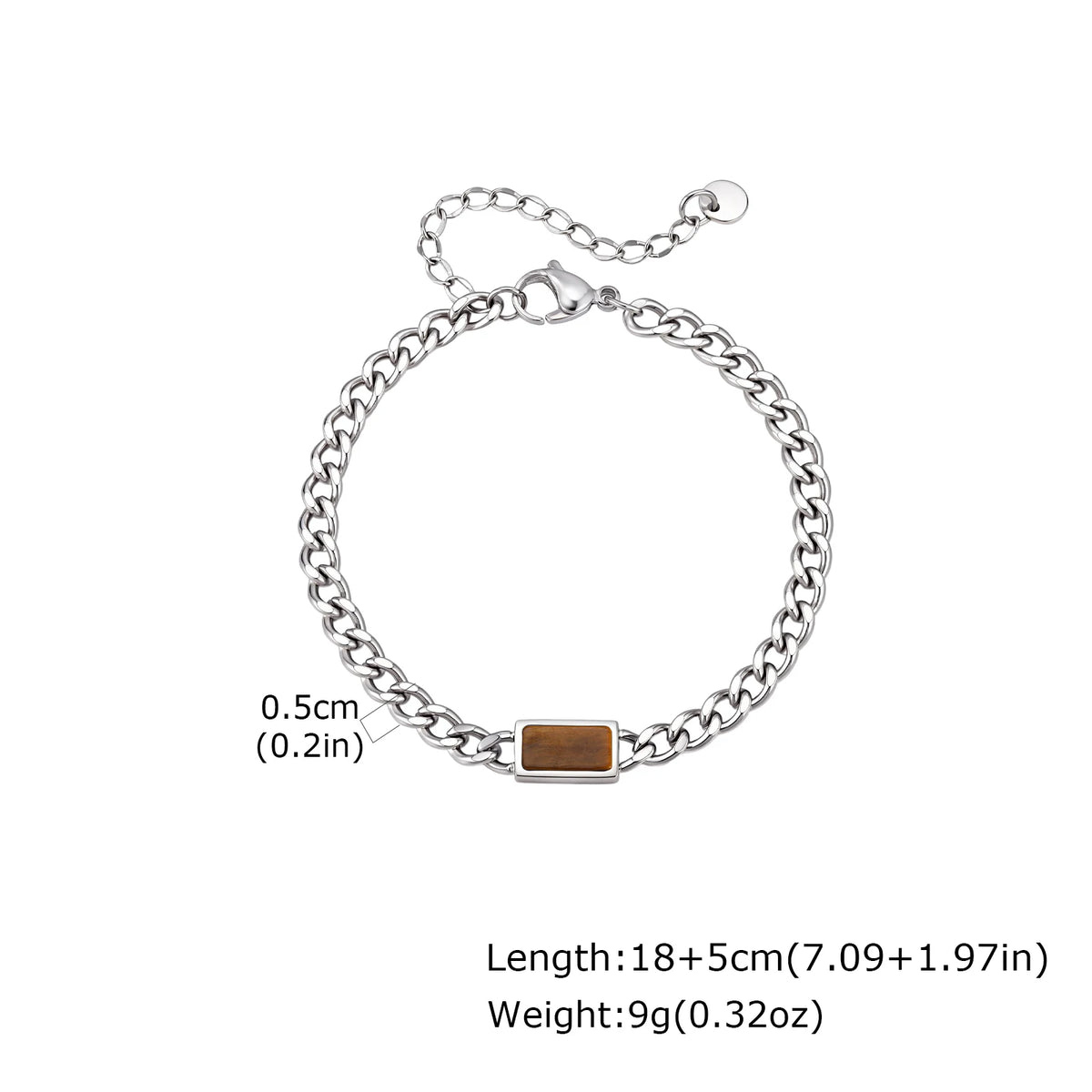 Polished Six-Sided Men's Curb Bracelet