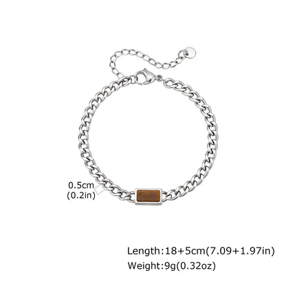 Polished Six-Sided Men's Curb Bracelet