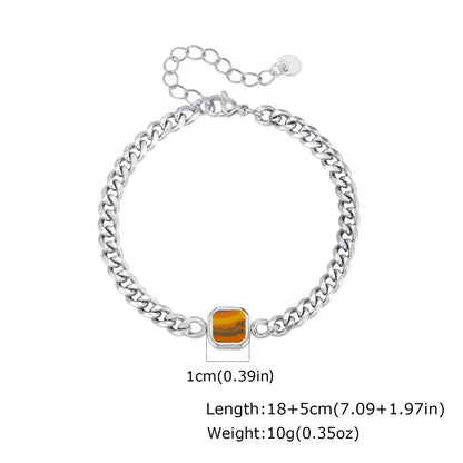 Polished Six-Sided Men's Curb Bracelet