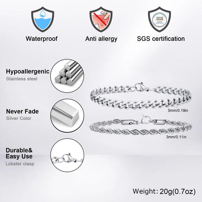 Essential Stainless Steel Chain Duo