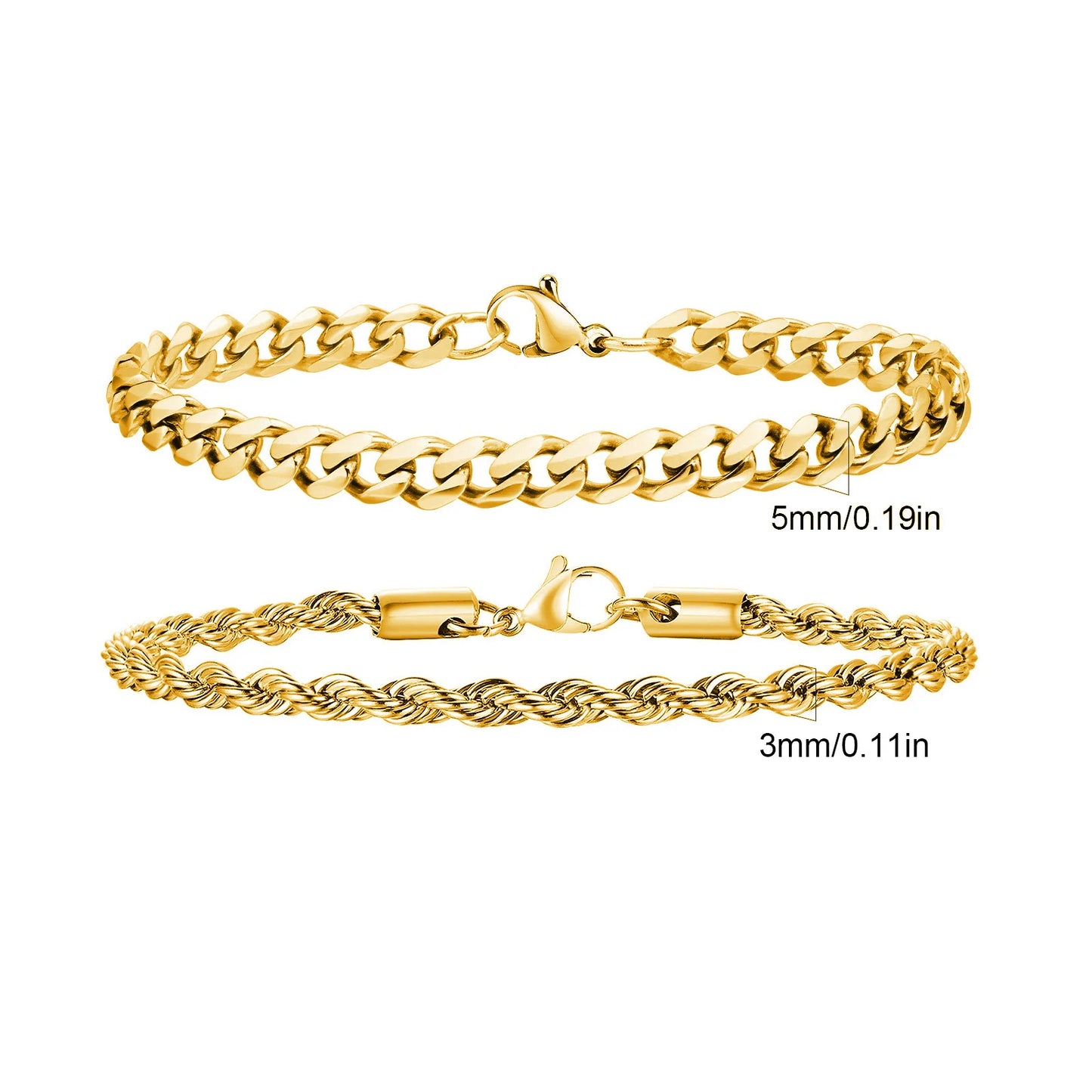 Essential Stainless Steel Chain Duo