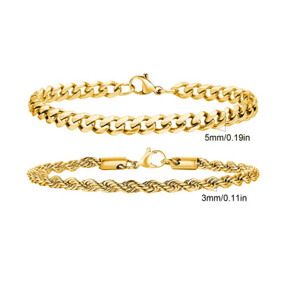 Essential Stainless Steel Chain Duo