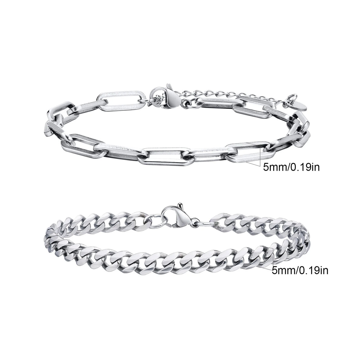 Essential Stainless Steel Chain Duo