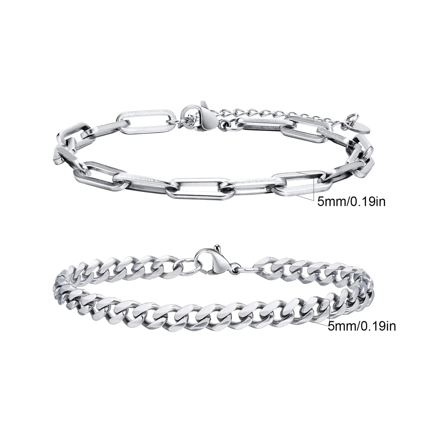 Essential Stainless Steel Chain Duo