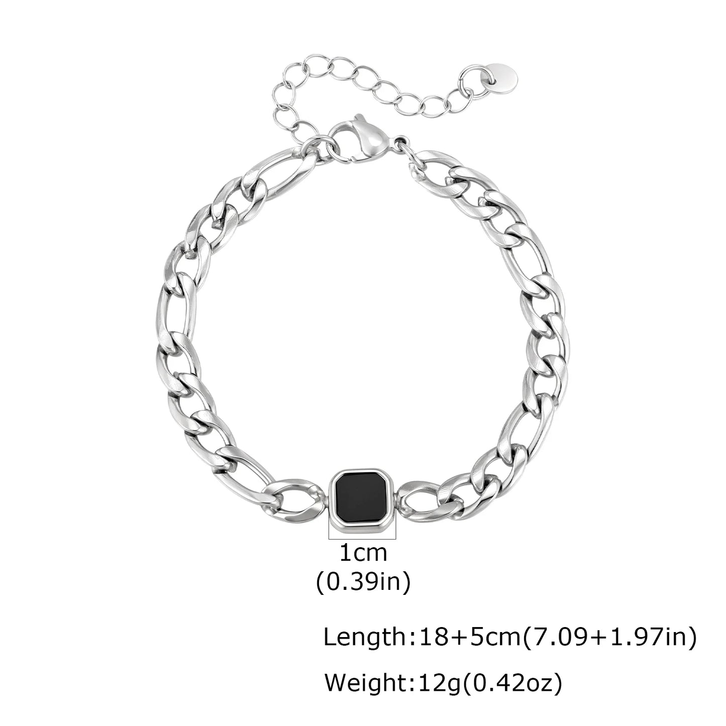 Polished Six-Sided Men's Curb Bracelet
