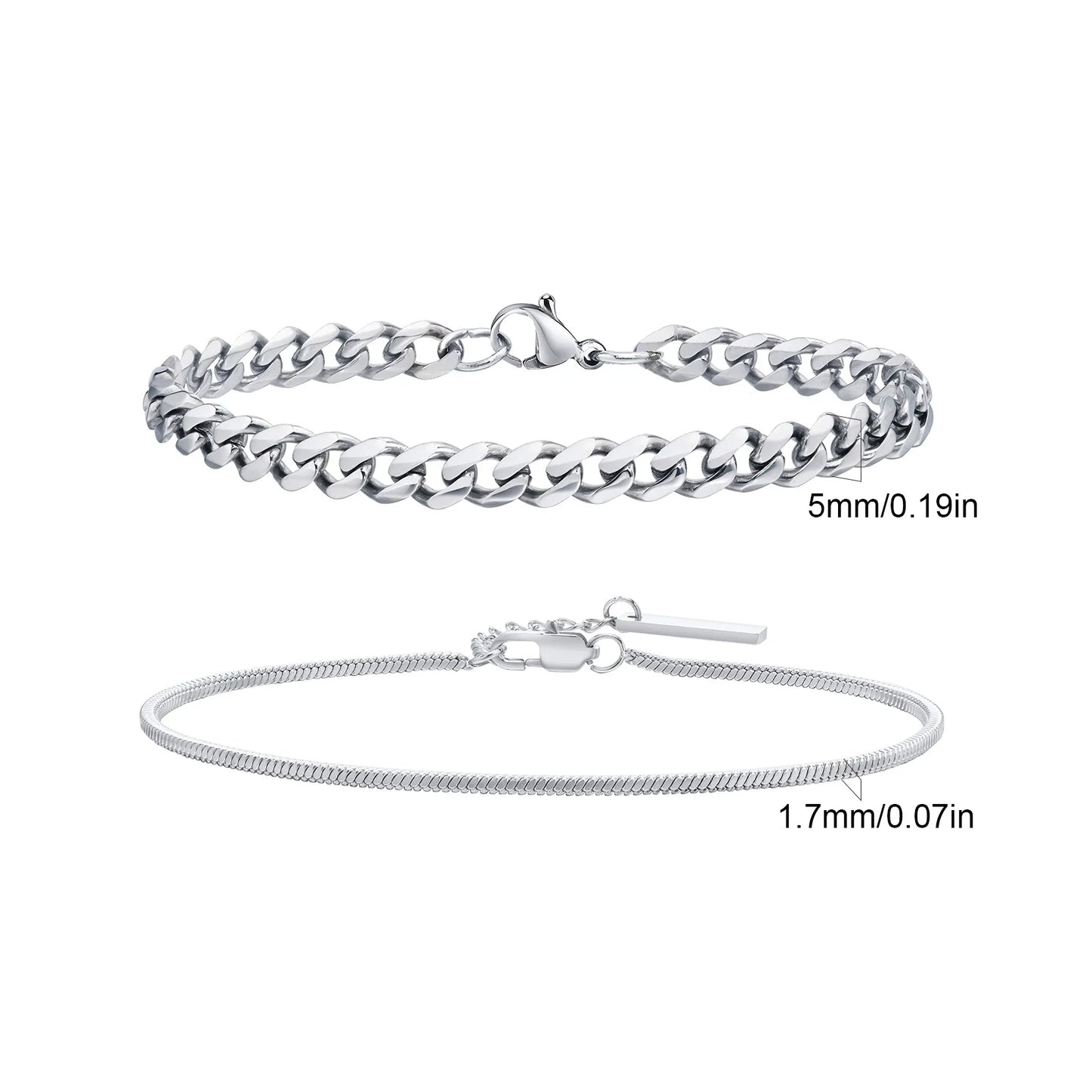 Essential Stainless Steel Chain Duo