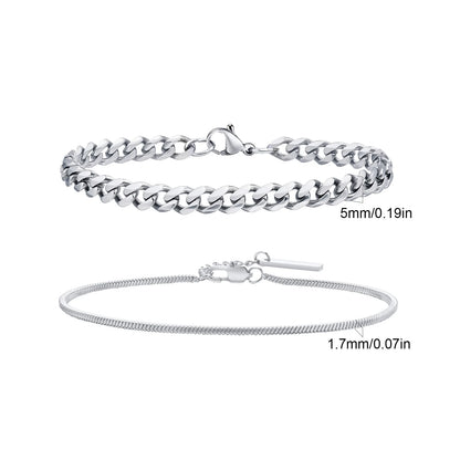 Essential Stainless Steel Chain Duo