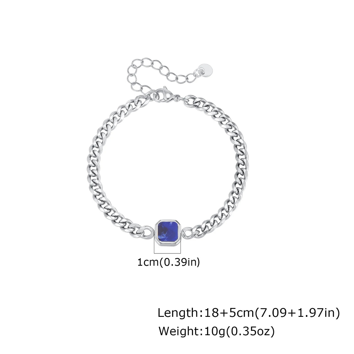 Polished Six-Sided Men's Curb Bracelet