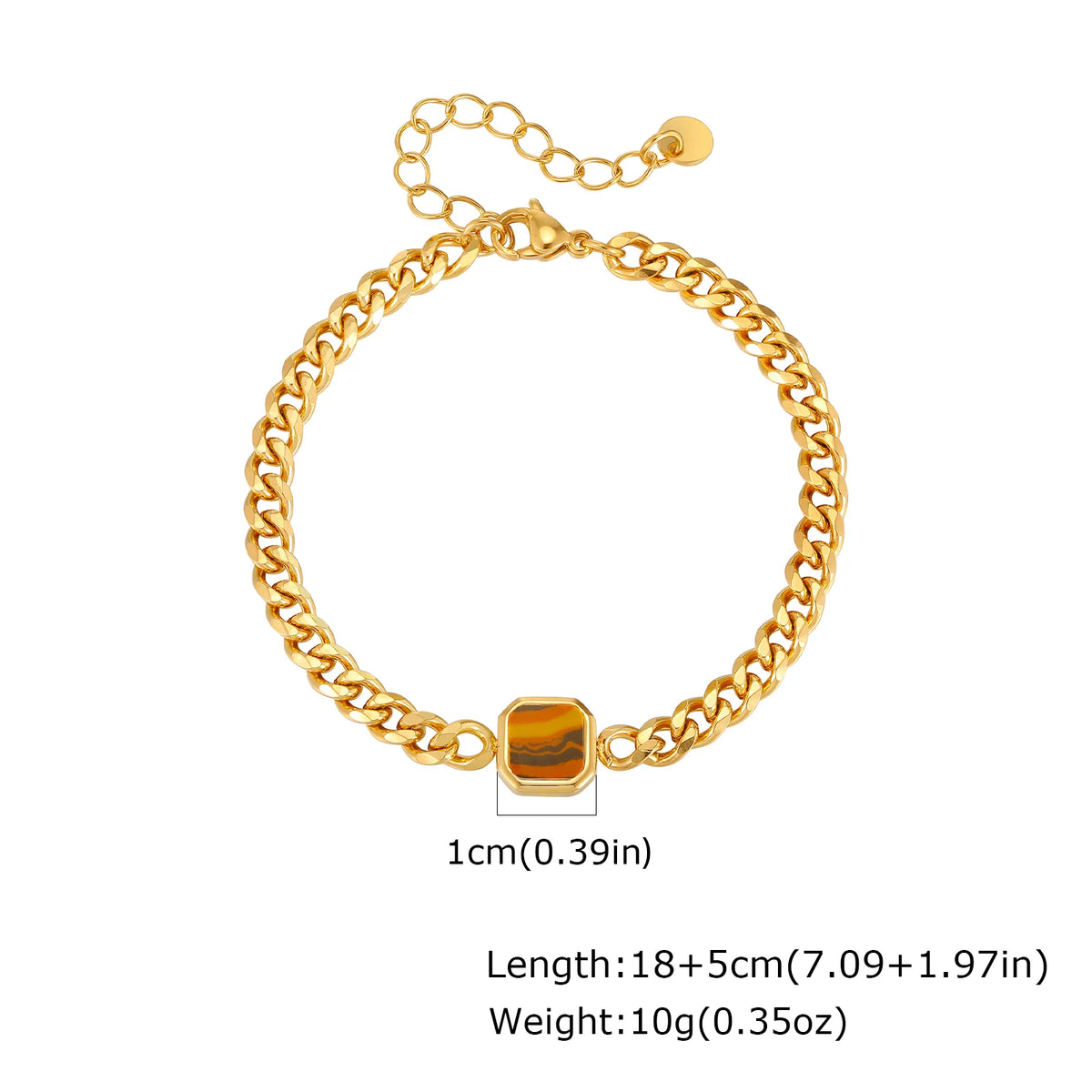 Polished Six-Sided Men's Curb Bracelet