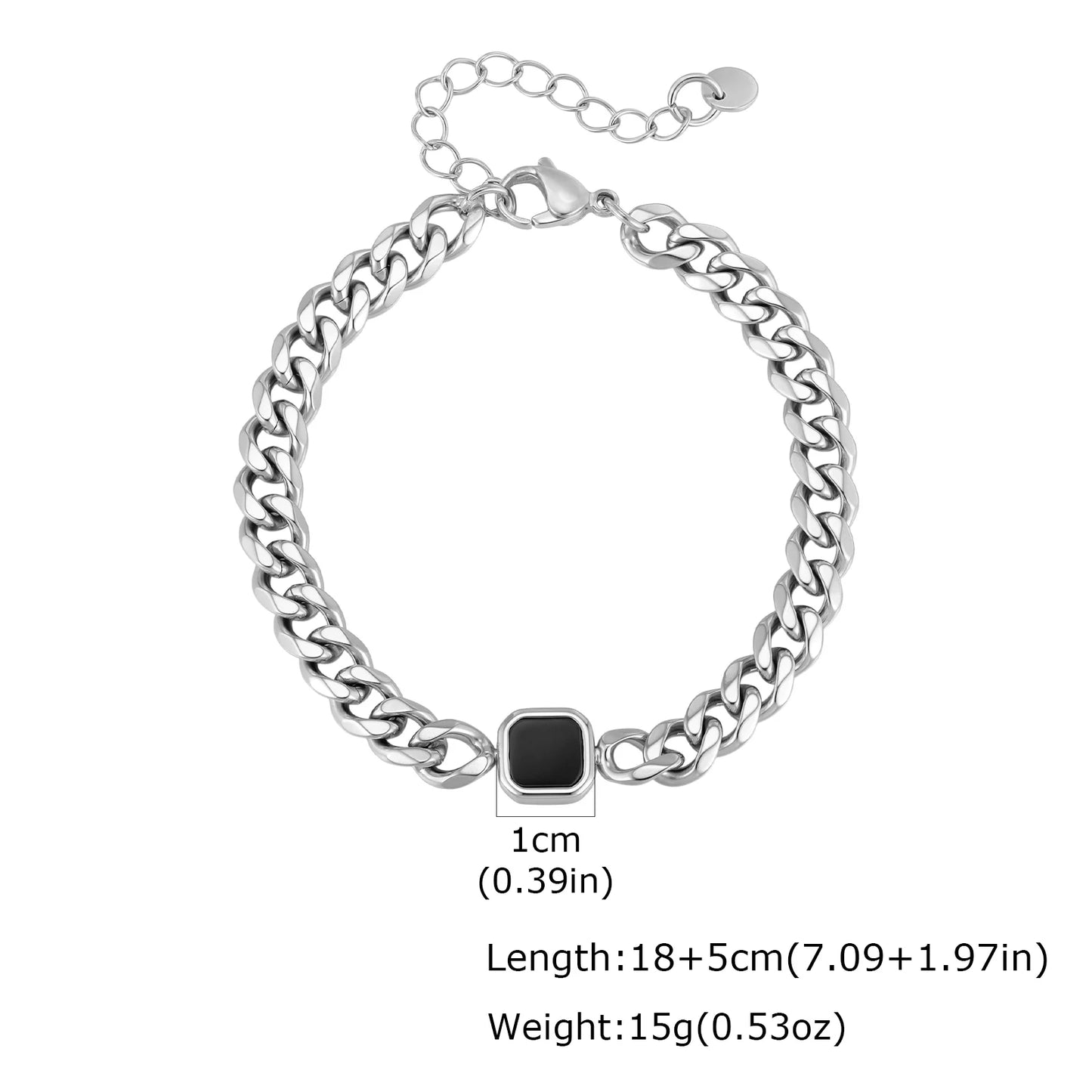 Polished Six-Sided Men's Curb Bracelet