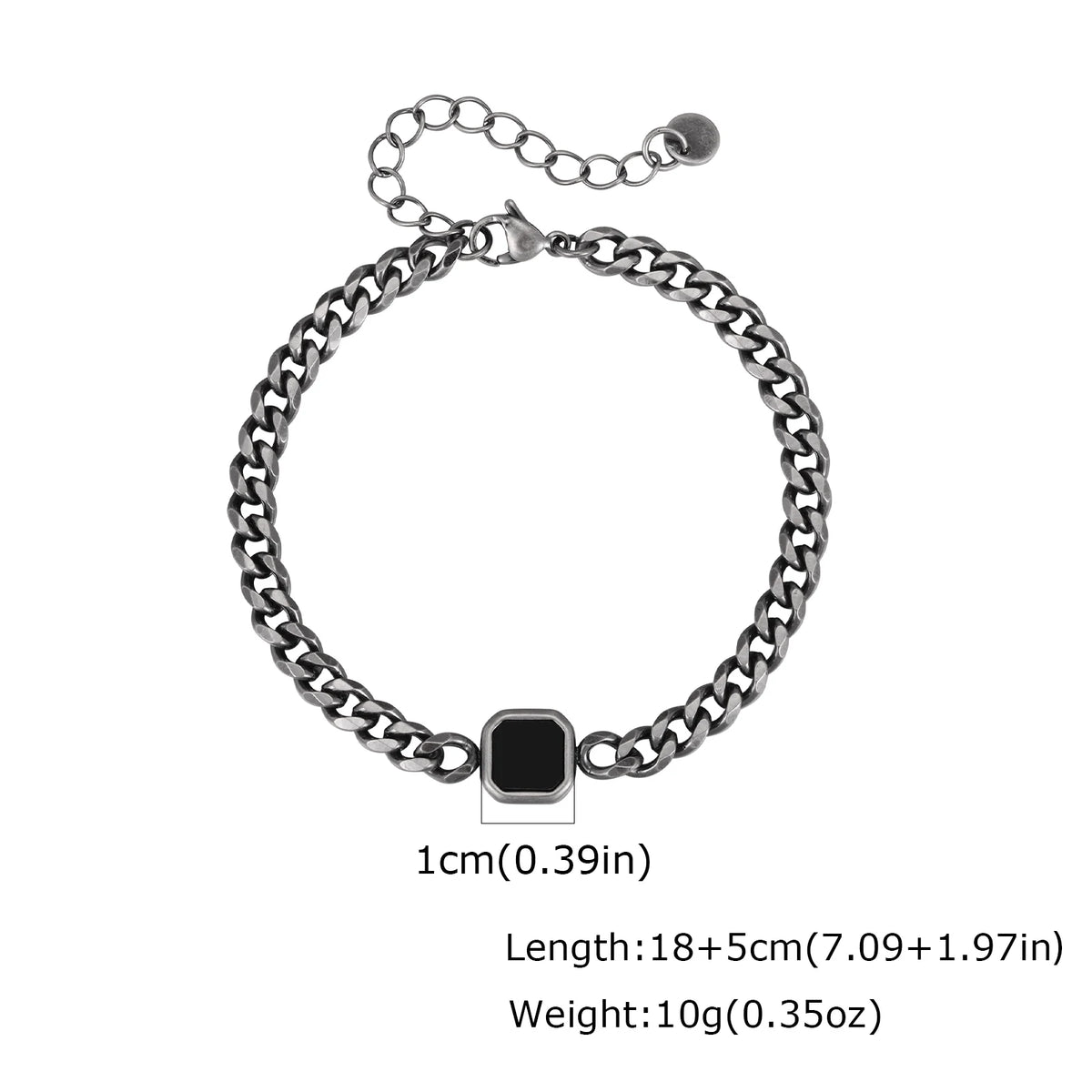 Polished Six-Sided Men's Curb Bracelet