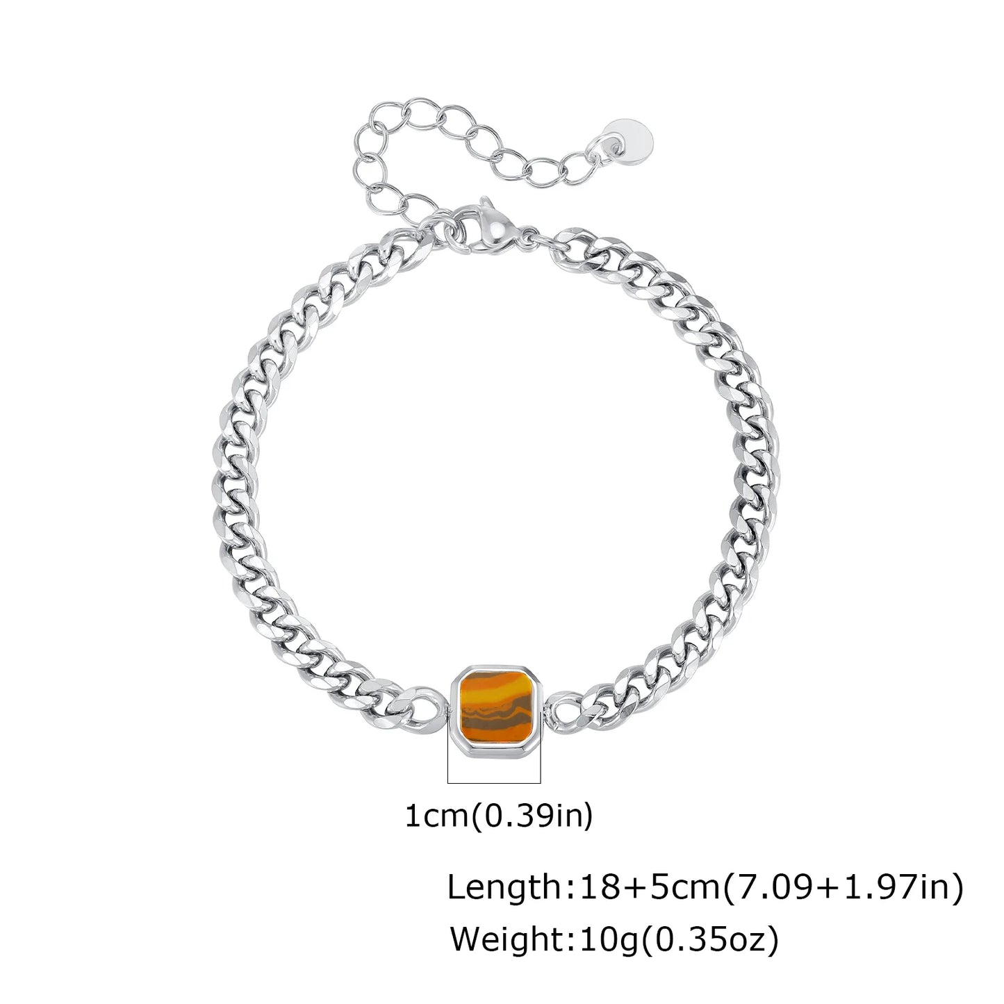 Polished Six-Sided Men's Curb Bracelet